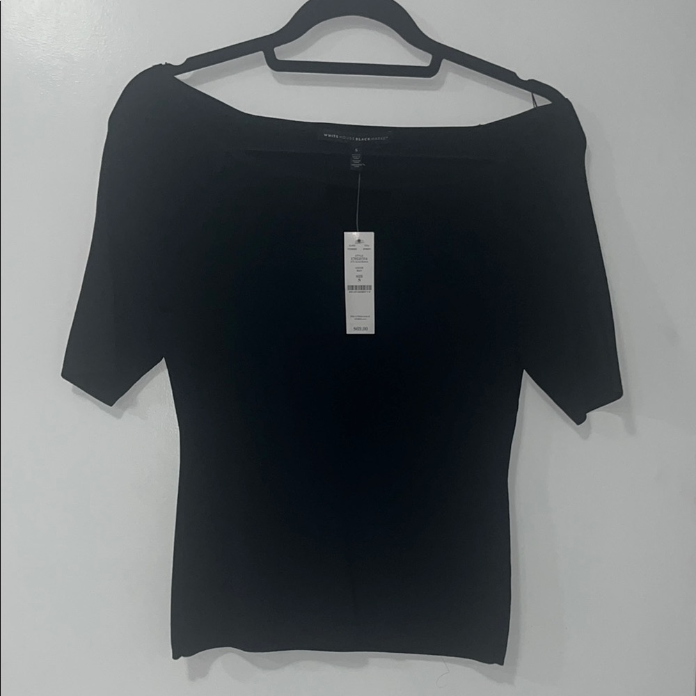 White House Black Market Black Cut Out Blouse
